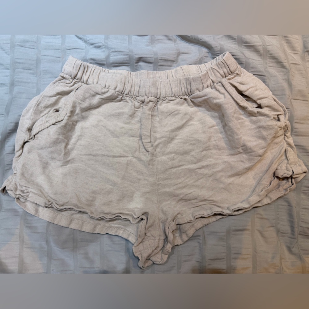 OYSHO | Linen Beige Shorts Small